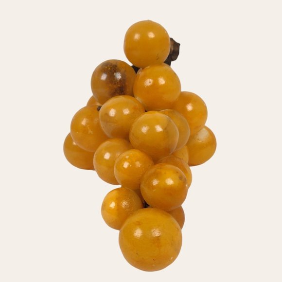 Vintage MCM Italian Alabaster Stone Grapes Grape Cluster Driftwood Stem LARGE 15 - Picture 8 of 11